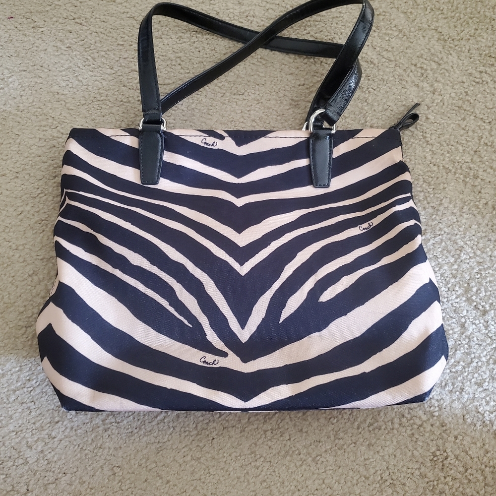 Zebra Print Coach Handbag - Picture 2 of 11